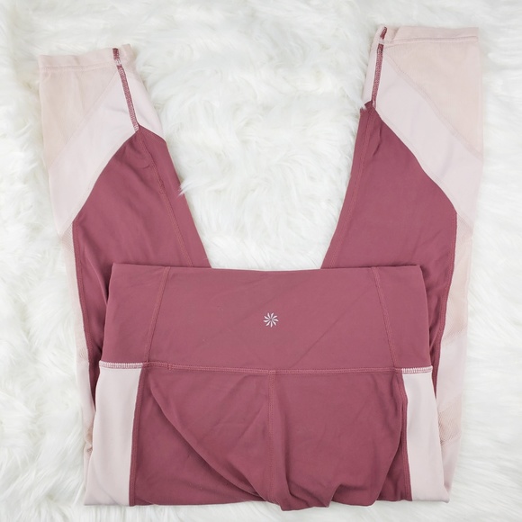 NWOT Athleta Pink Exhale Capri Leggings - Picture 3 of 6